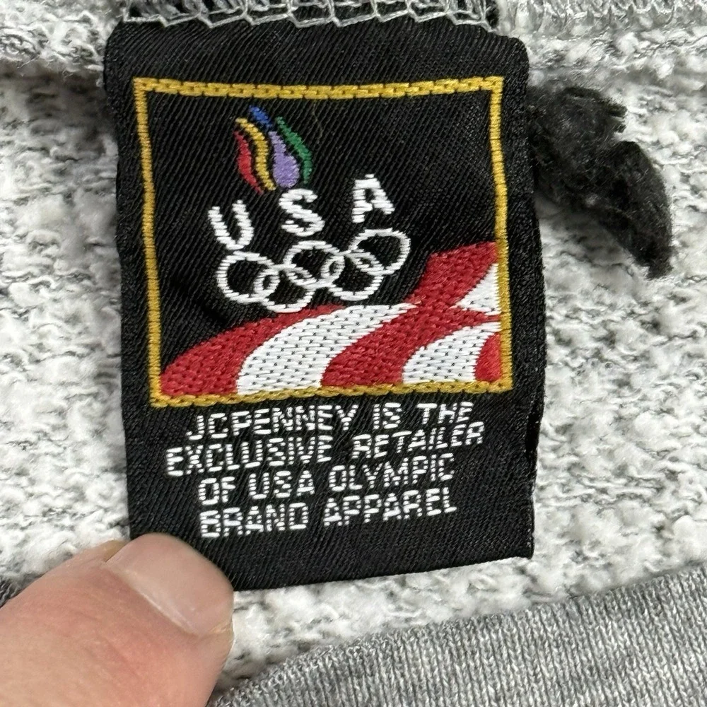 VINTAGE USA Olympics JC Penney Sweatshirt‎ Mens XL Gray Crewneck Pullover 90s